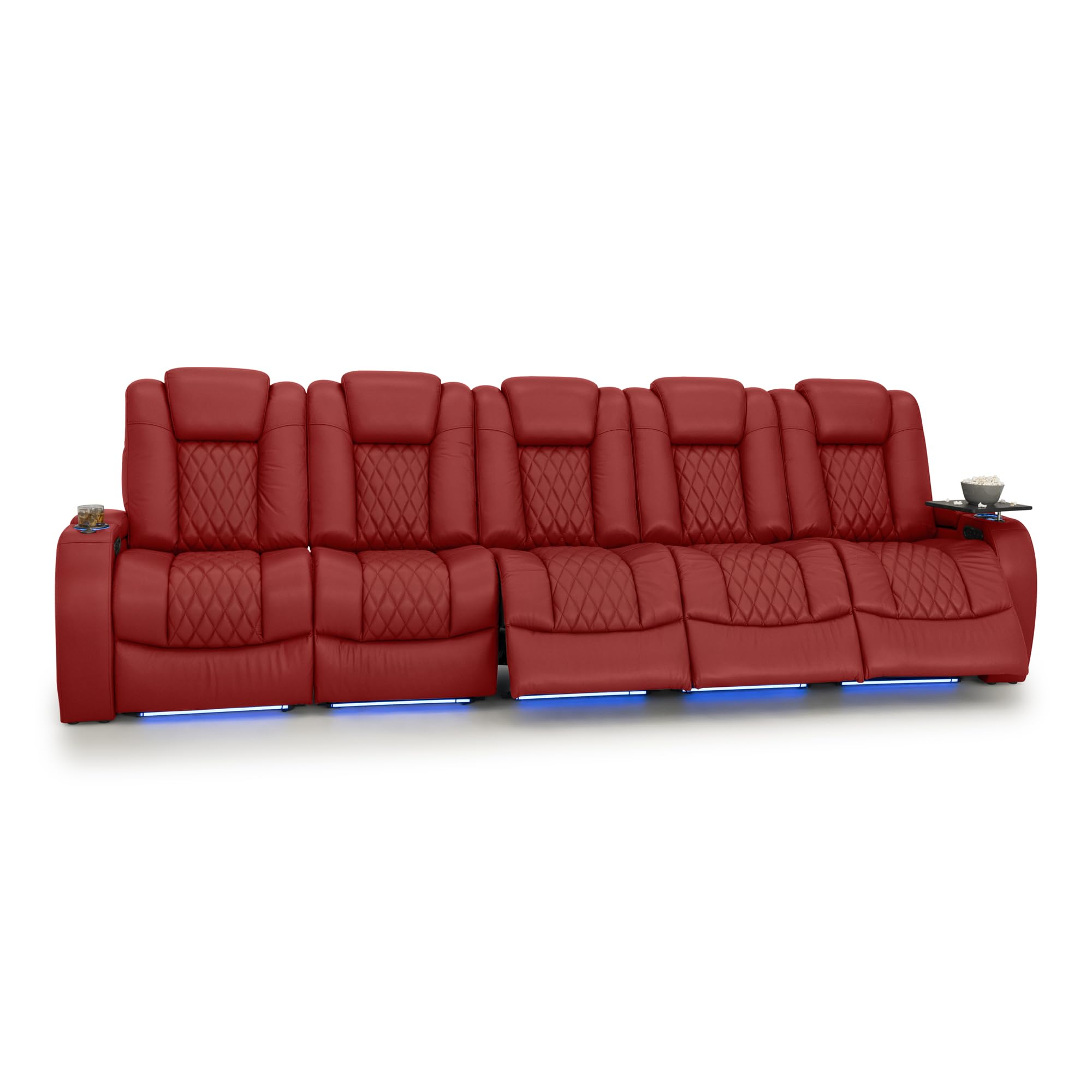 Seatcraft Diamante Home Theater Seating Red Row of 5 Sofa