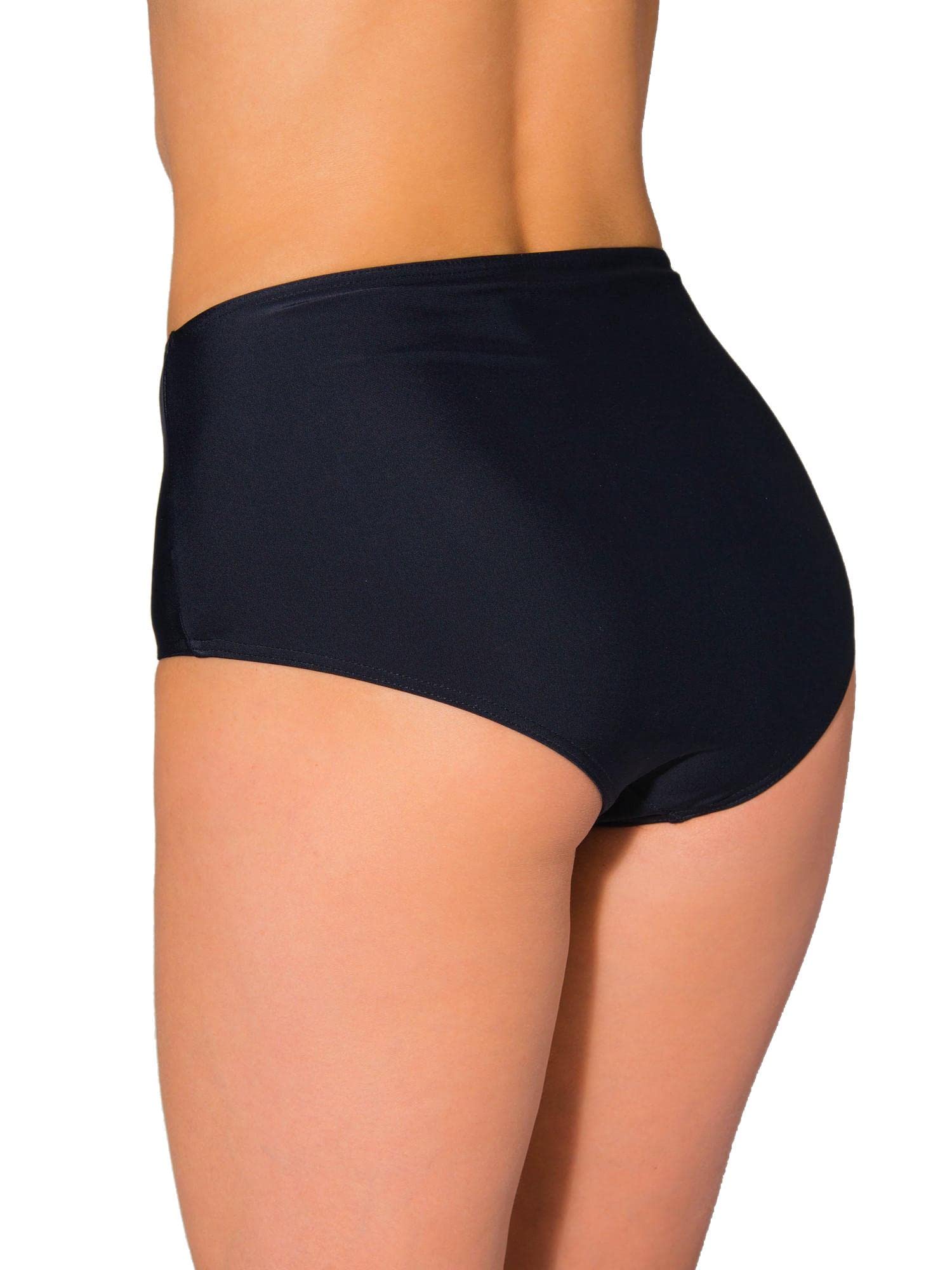 Aquarti Braga Mujer Talle Alto Bikini Clásica Colores Lisos