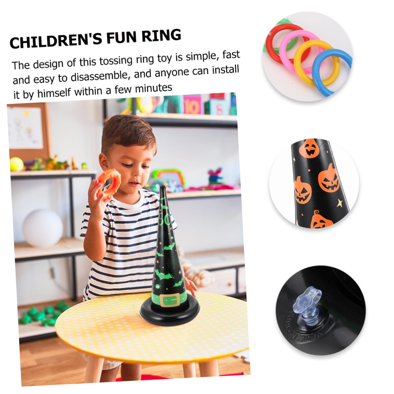 BESPORTBLE 2 Ensembles De Virole De Chapeau De Sorcière Gonflable Jouet Extérieur Jouets D'Extérieur Jeux De Fête pour Enfants Jouet Amusant Jouets De Jeu en Plein Air pour Enfants Jeu