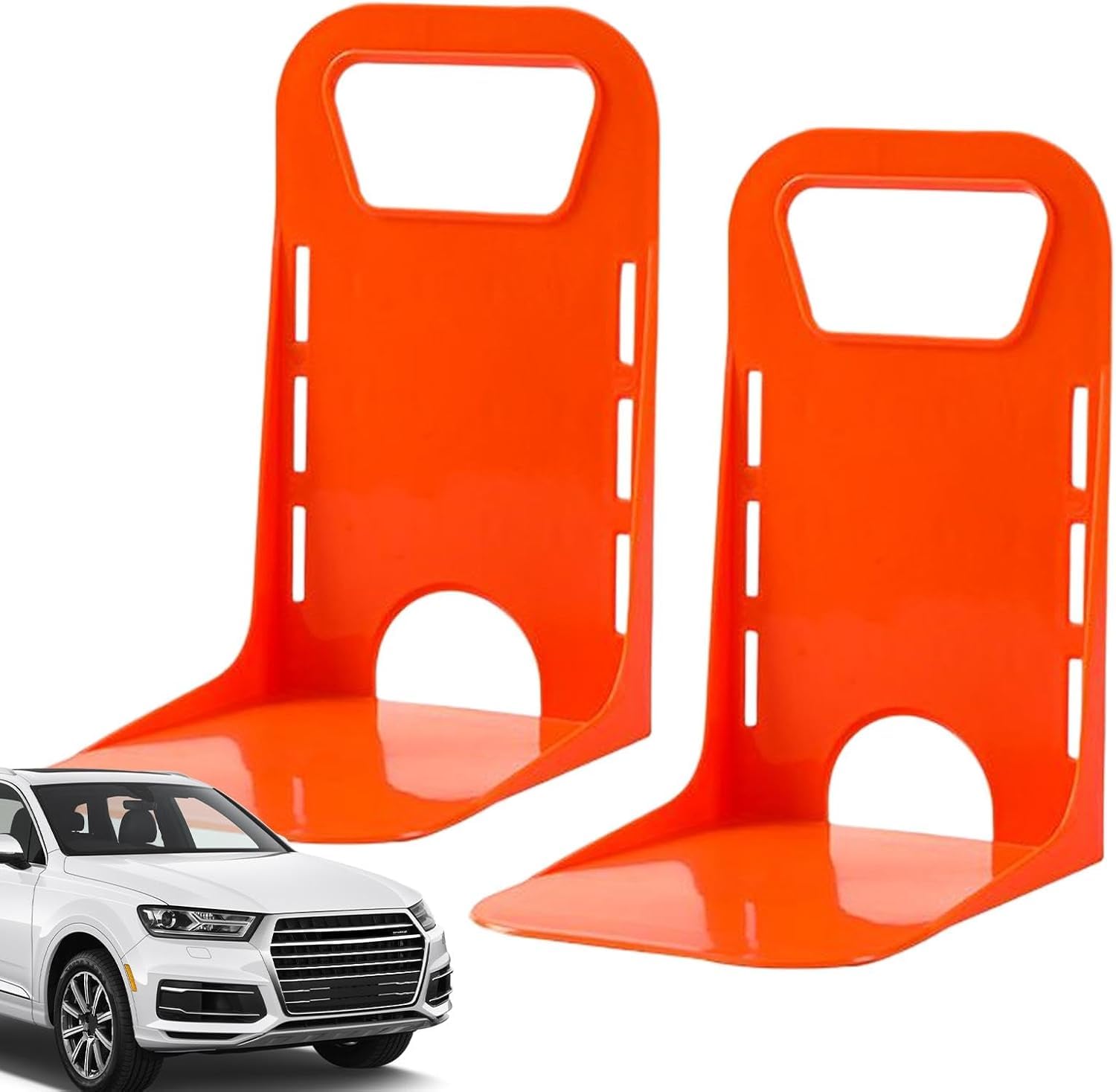 2PCS Car Trunk Organizer Blocks, Portable Cargo Holders for Secure Load Organization, Multifunctional Car Storage Accessories, Non Slip Design, Orange Vehicle Interior Accessories