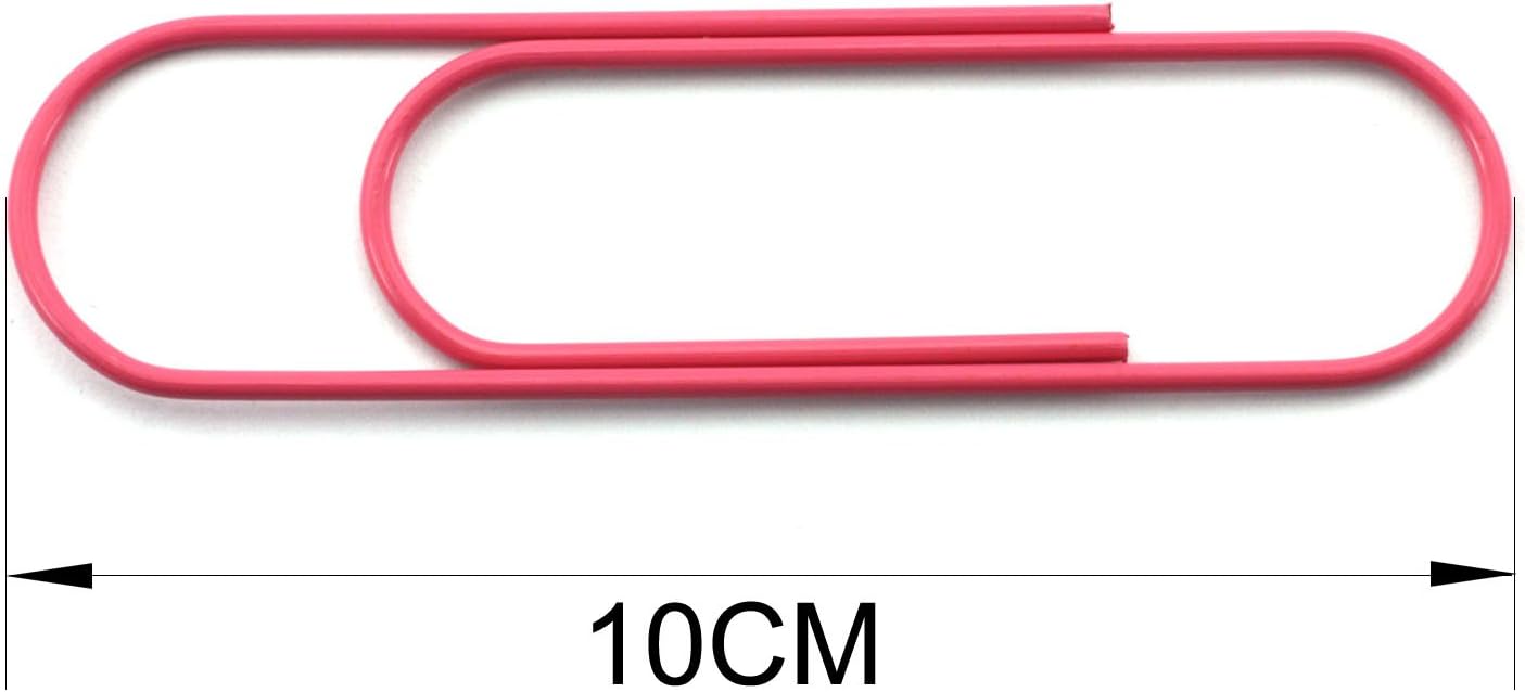 Pink Paper Clips 4" Inch (100mm) Mega Large Jumbo Giant Big Paper Clips,Vinyl Coated,Massive Mega - 20 Pack image 2