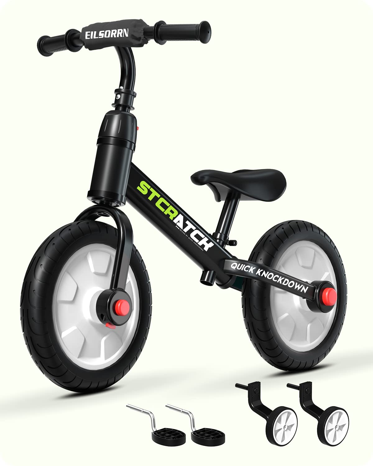 Eilsorrn 3 in 1 Toddler Balance Bike Training Bicycle for Kids 18 Months-5 Years Riding Tricycles Bike with Training Wheels and Pedal for Indoor Outdoor Christmas Birthday Gifts