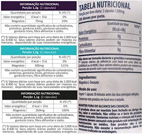 Magnésio Malato Treonato Quelato Cloreto Meissen Multivitta 60 Cápsulas Kit Mix