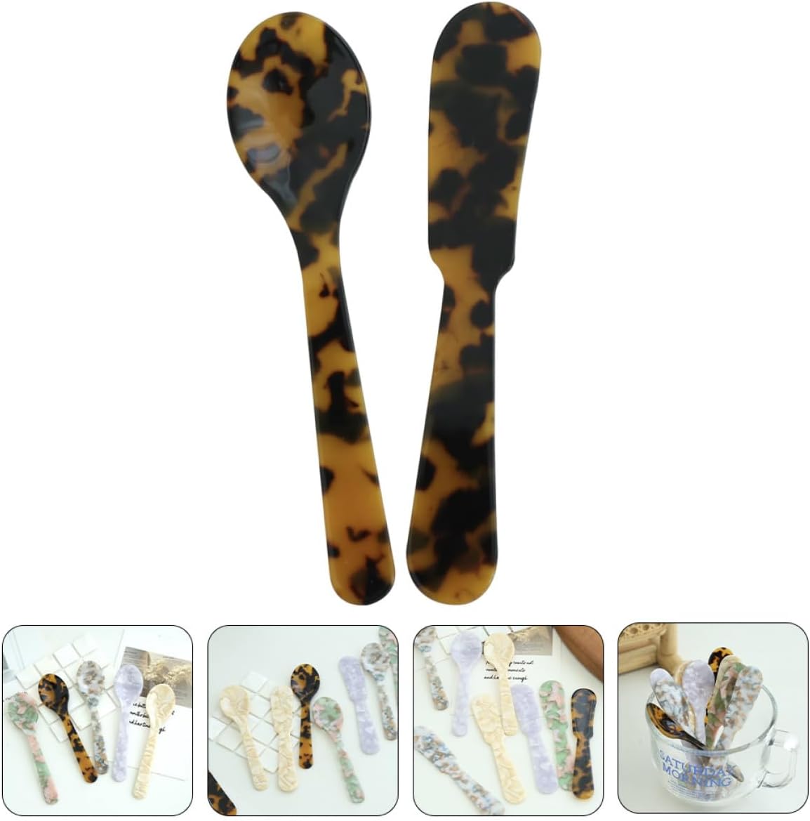Yellow Plastic Jam Spreader Spoon Set for Hotel and Bakery Use