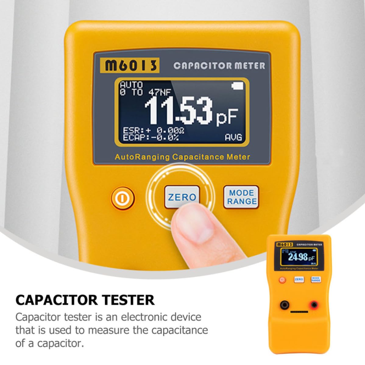 Medidor de Capacitancia Digital M6013 Portátil de Rango Automático