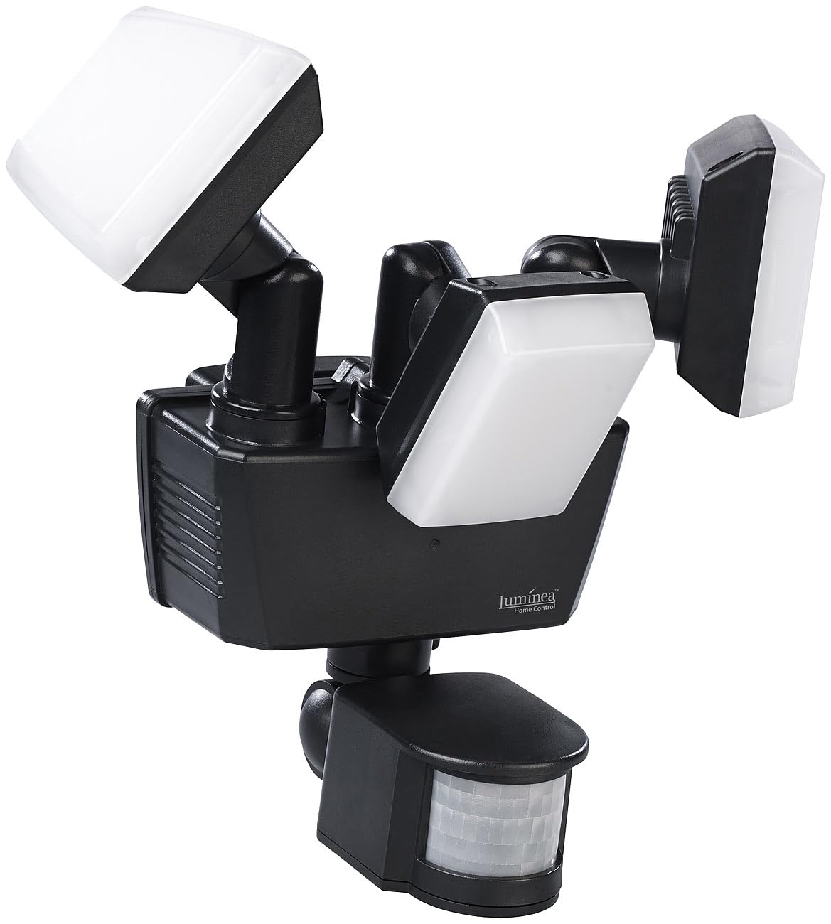 Luminea Solar LED Wandfluter: 2er-Set 3-fach-Solar-LED-Fluter für außen, PIR-Sensor, 3.600 lm (Scheinwerfer Bewegungsmelder, Wandstrahler)
