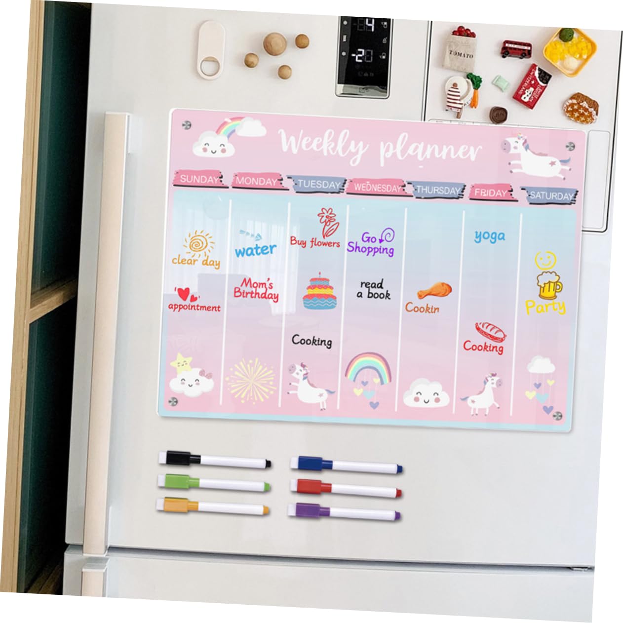 Ciieeo Magnetische Whiteboard-planertafel Aus Acryl Für Kühlschrank Wiederverwendbare Magnetische Tagesplaner-tafel Transparente Wochenplaner-tafel