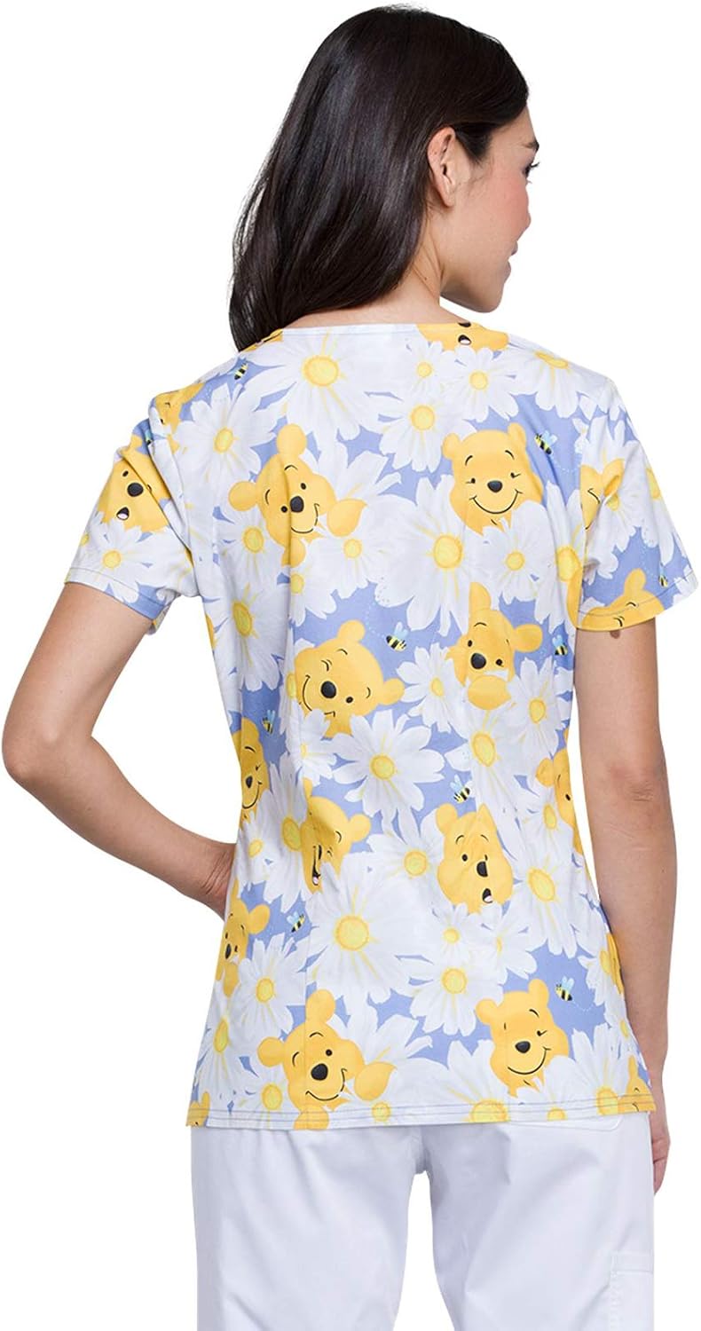 40% оƒƒ Dіѕсоunt Tooniforms Disney Women's V-Neck Scrubs Top TF641, M, Peek A Pooh