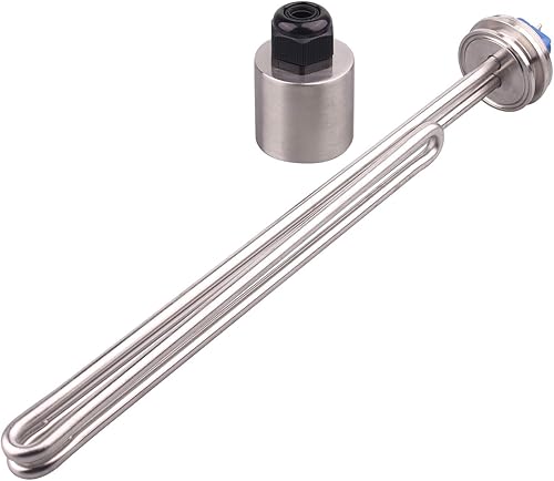 Miniatura 13 de DERNORD Calentador de agua de inmersión de acero inoxidable con elemento calefactor plegable de 1.5 pulgadas (OD50.0.197 in) (120V 1500W)