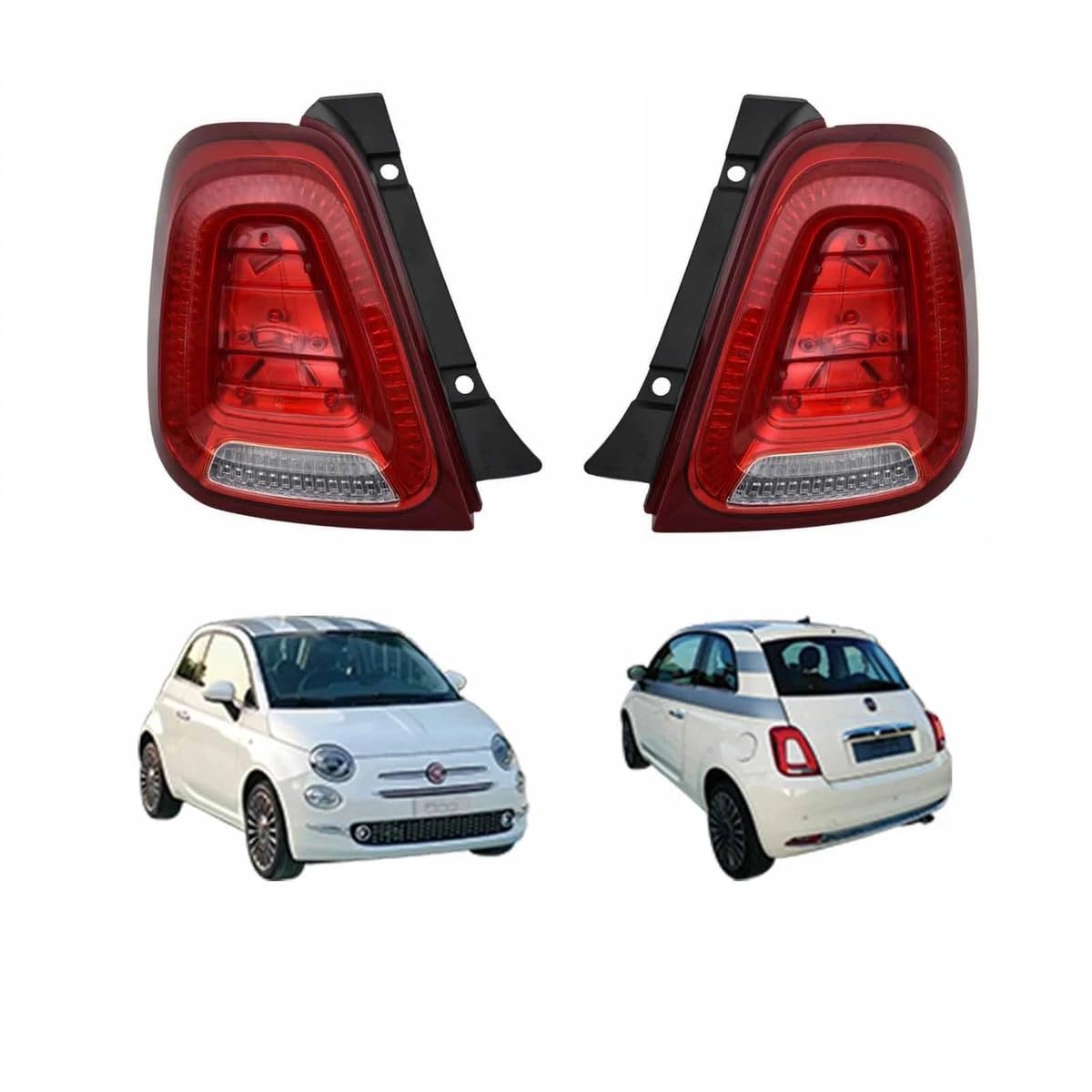 Fanale Faro Posteriore Fanalino Stop Sinistro Destrto o Coppia per 500 restyling dal 2015 al 2018 (Posteriore destro)