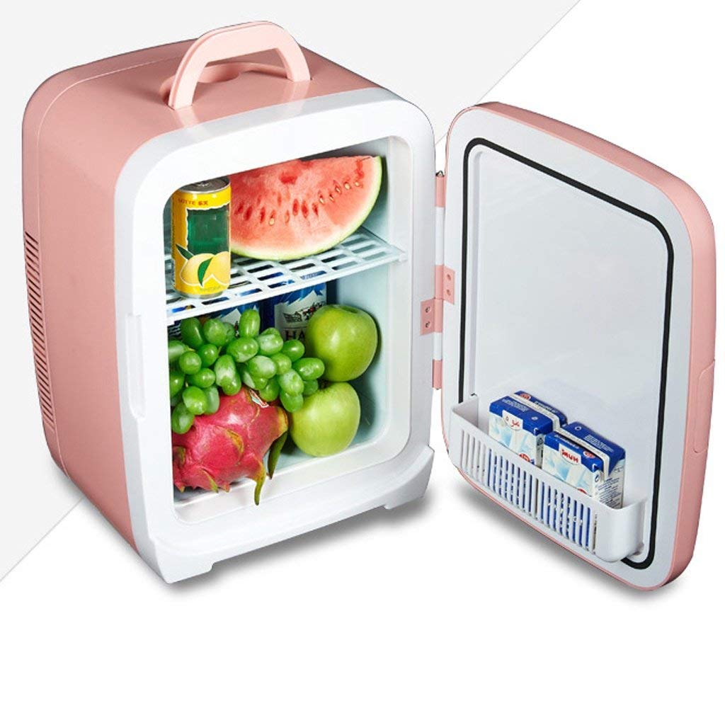MU Mobilna mini lodówka 15 l Silent Dual-Core mini chłodziarka i podgrzewacz & Mdash; różowa
