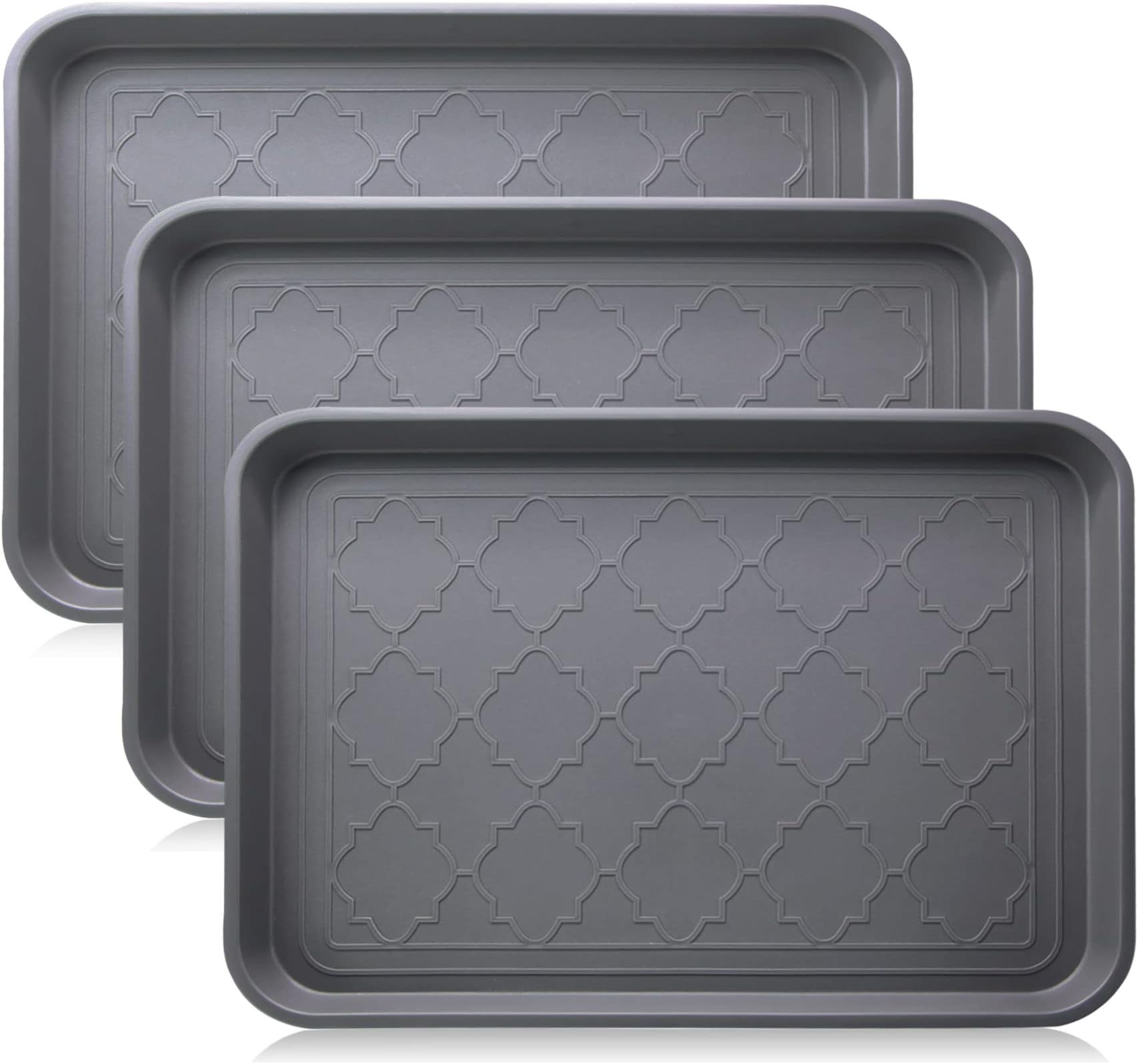 Boot Tray for Entryway Indoor, Heavy Duty Shoe Mat Tray 3 Packs, 16.7"x12.8" Waterproof Shoe Tray