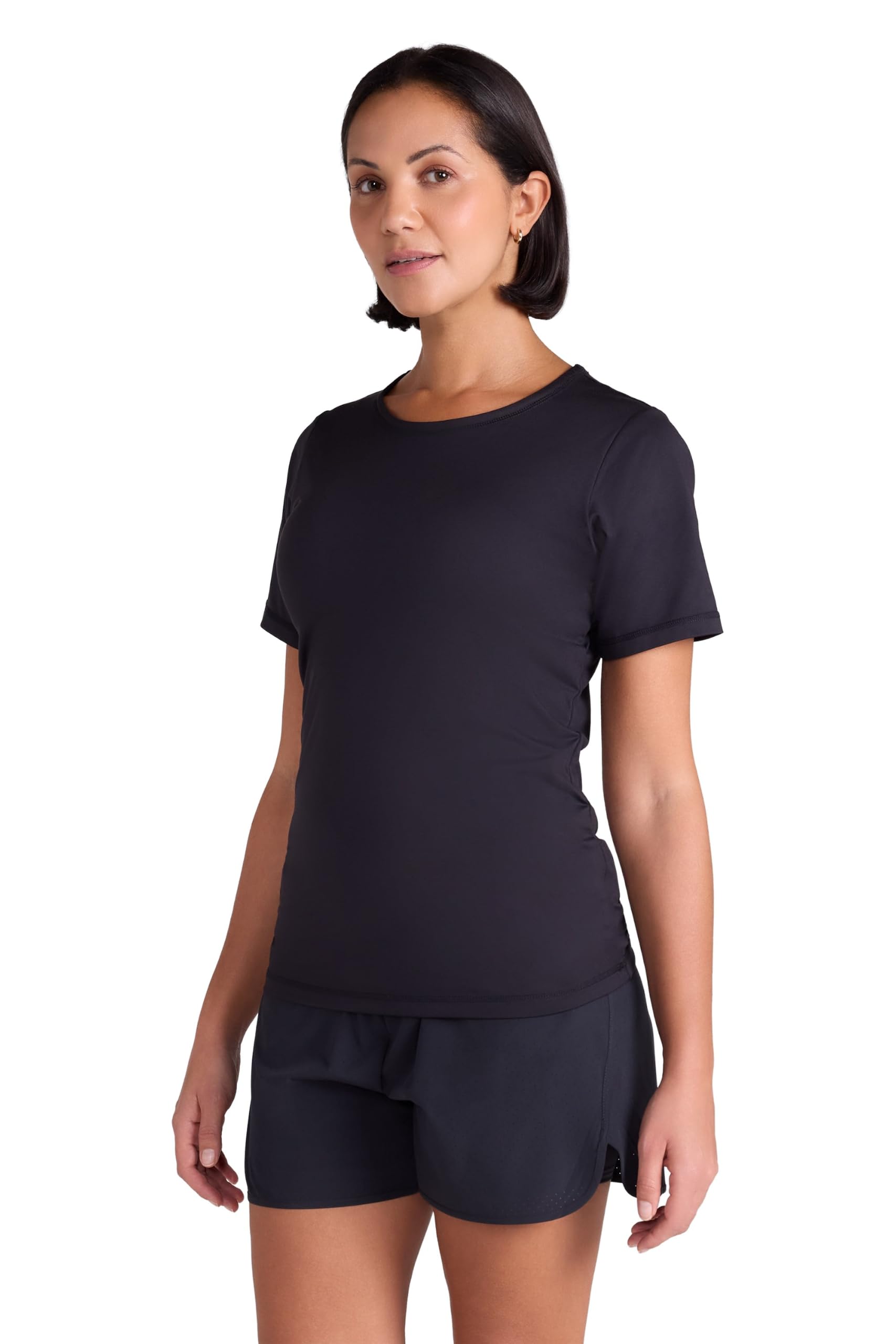 Mountain Warehouse Women's Black 'Technical' Isocool Short Sleeve Soft Lightweight Breathable T-Shirt In | Size: 12