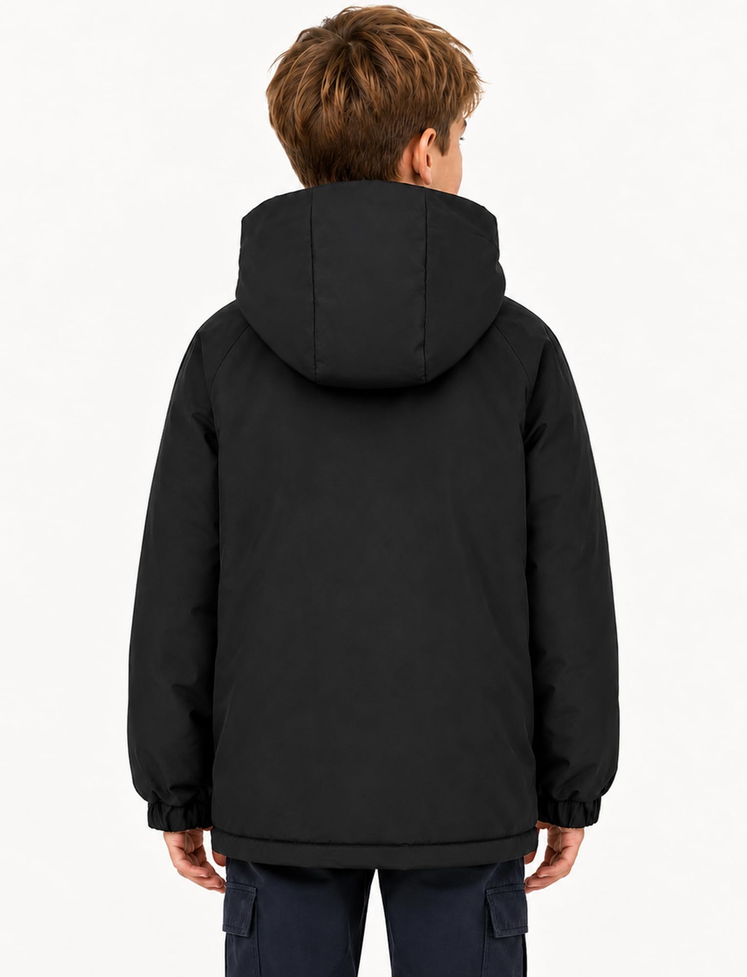FEOYA Warme Winterjacke Für Jungen Mädchen Dicke Kinder Wintermäntel Mit Kapuze Gefütterte Wasserdicht Outdoor Jacke 4-13 Jahre