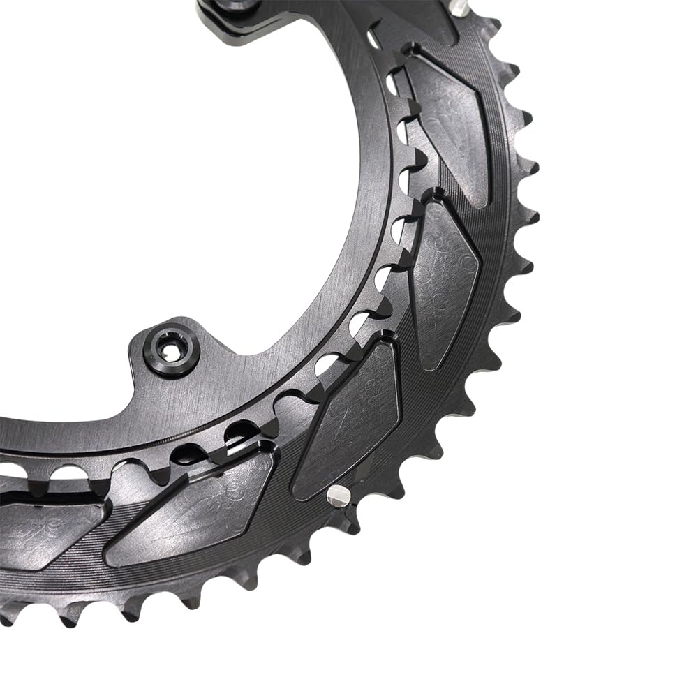 STONE - Platos Redondos 2X 110 BCD Compatible con Shimano (FC) Carretera y Rotor 4x110BCD Road Road CNC Aluminio 7075-T651, 4 Brazos, 5800 105, 6800 Ultegra, 9000 Dura Ace