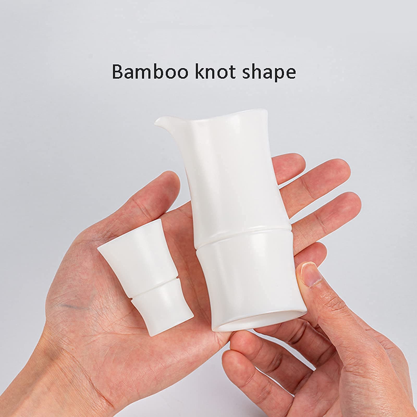Service à saké Japonais avec Sac de Rangement, Tasse à saké Traditionnelle en Forme de Bambou, poterie en Porcelaine, Verres à vin, 6 Tasses, Vaisselle (K 6 Tasses) (K 6 Tasses)