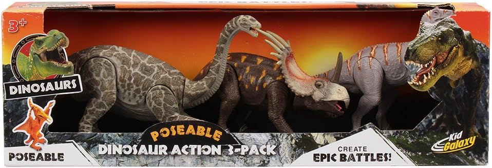 Kid Galaxy Dinosaur 3 Pack Action Figure