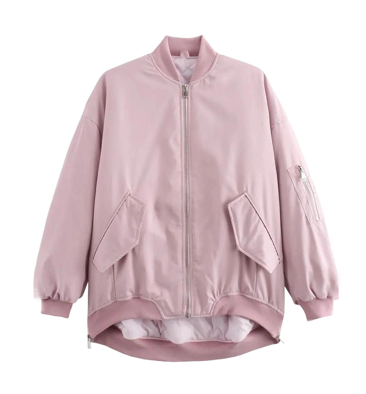 Damska kurtka z okrągłym dekoltem, luźna, oversize, vintage, styl chłopaka