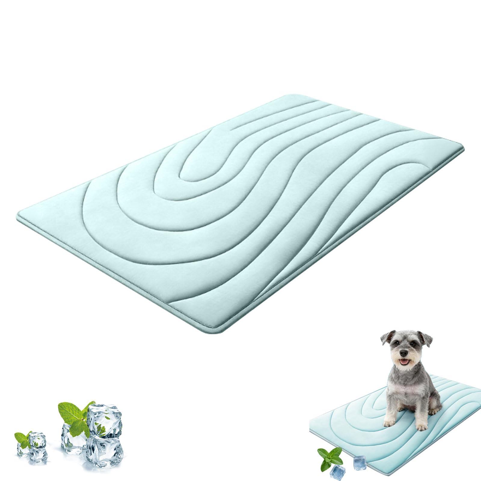 Pet Cooling Mat for Dogs & Cats, Non Slip Portable Reusable Washable Cool Ice Silk Pad, Soft Breathable Summer Heat Relief Bed Mat for Indoors Outdoors Car Use