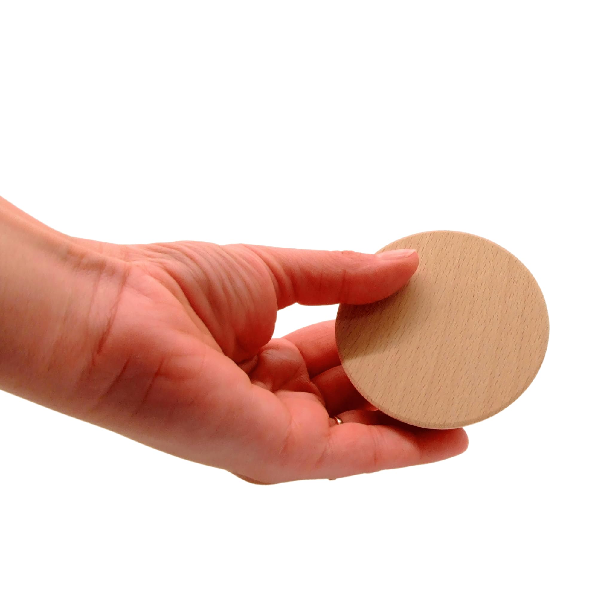 Coperchio in Legno con Guarnizione - Faggio, Coperchio in Legno per Barattolo, Coperchio in Legno per Tazza, Coperchio rotondo in legno (75/58mm x 5)