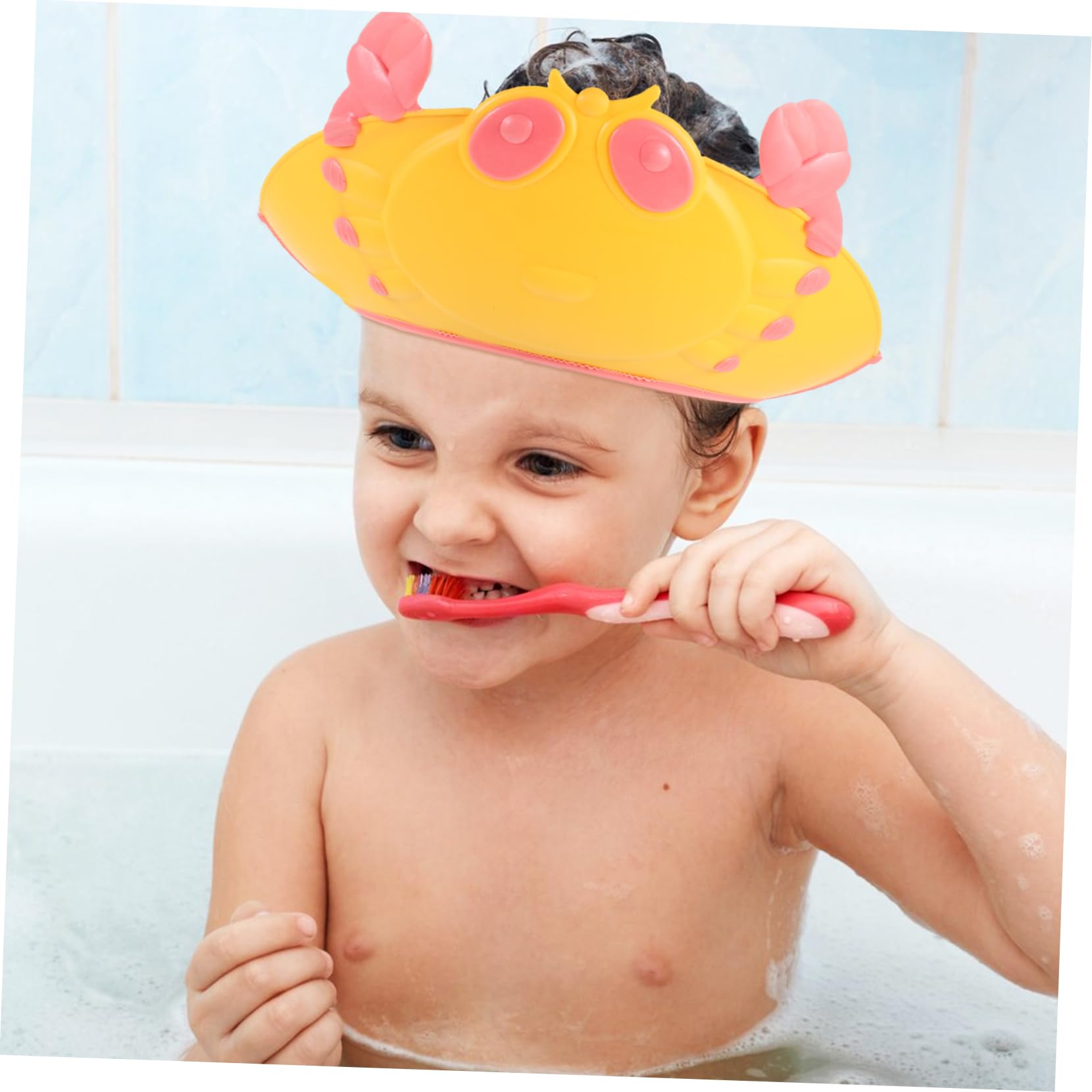 FOMIYES Shampoo Cap for Toddlers 2pcs Bath Visor Cap Bath Hat Shield Fine Details for Boys and Girls Comfortable Durable