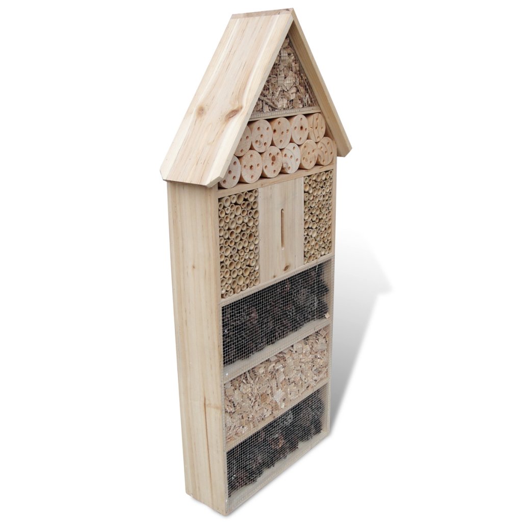 Festnight Groß Insektenhotel Insektenhaus aus Stabiles Holz Insekten Platz 50 x 15 x 100 cm