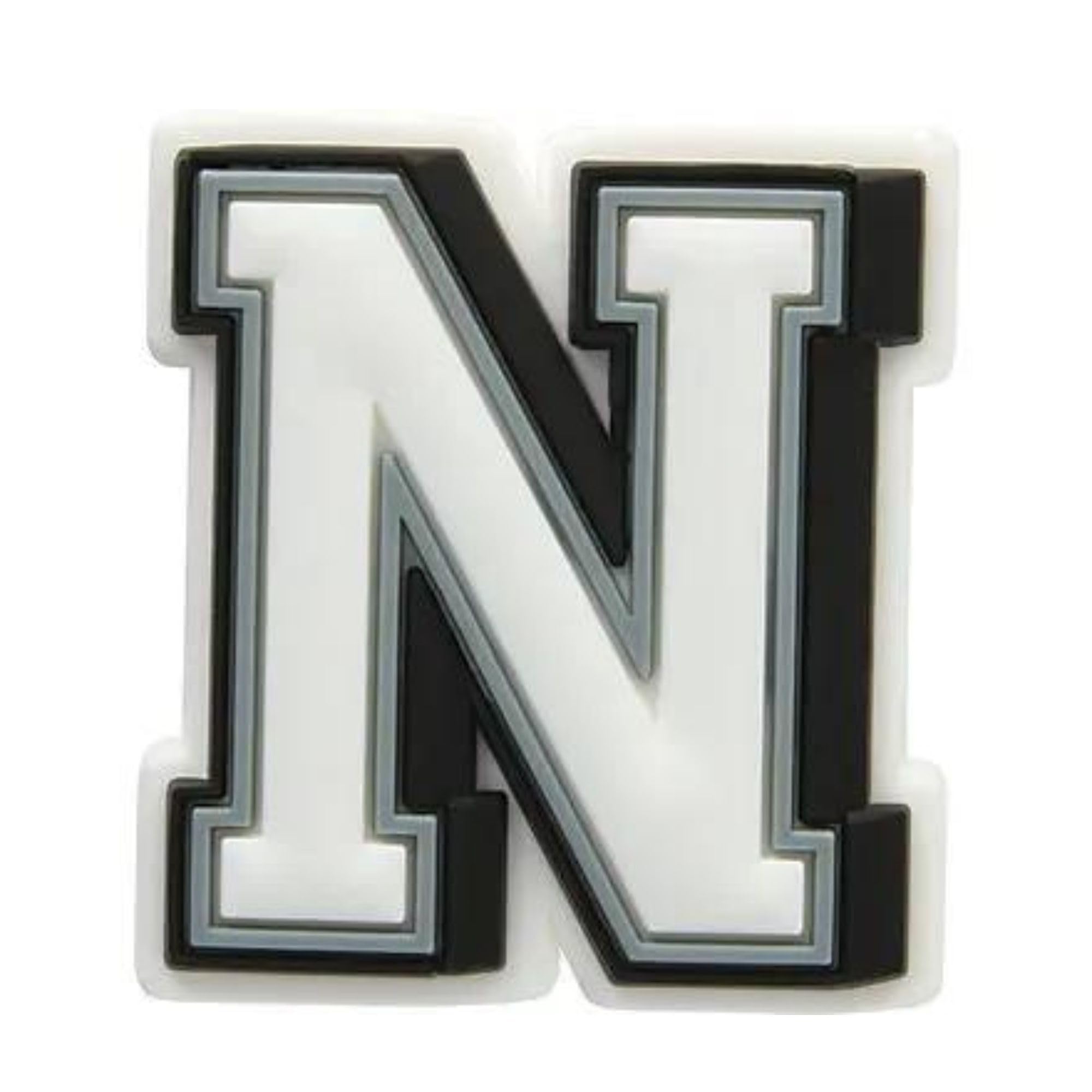 Silly PandaLetter N Croc Shoe Decoration Charm, Rubber Clogs Slipper Casual Clogs Decoration Fashion Charms, 1 Piece