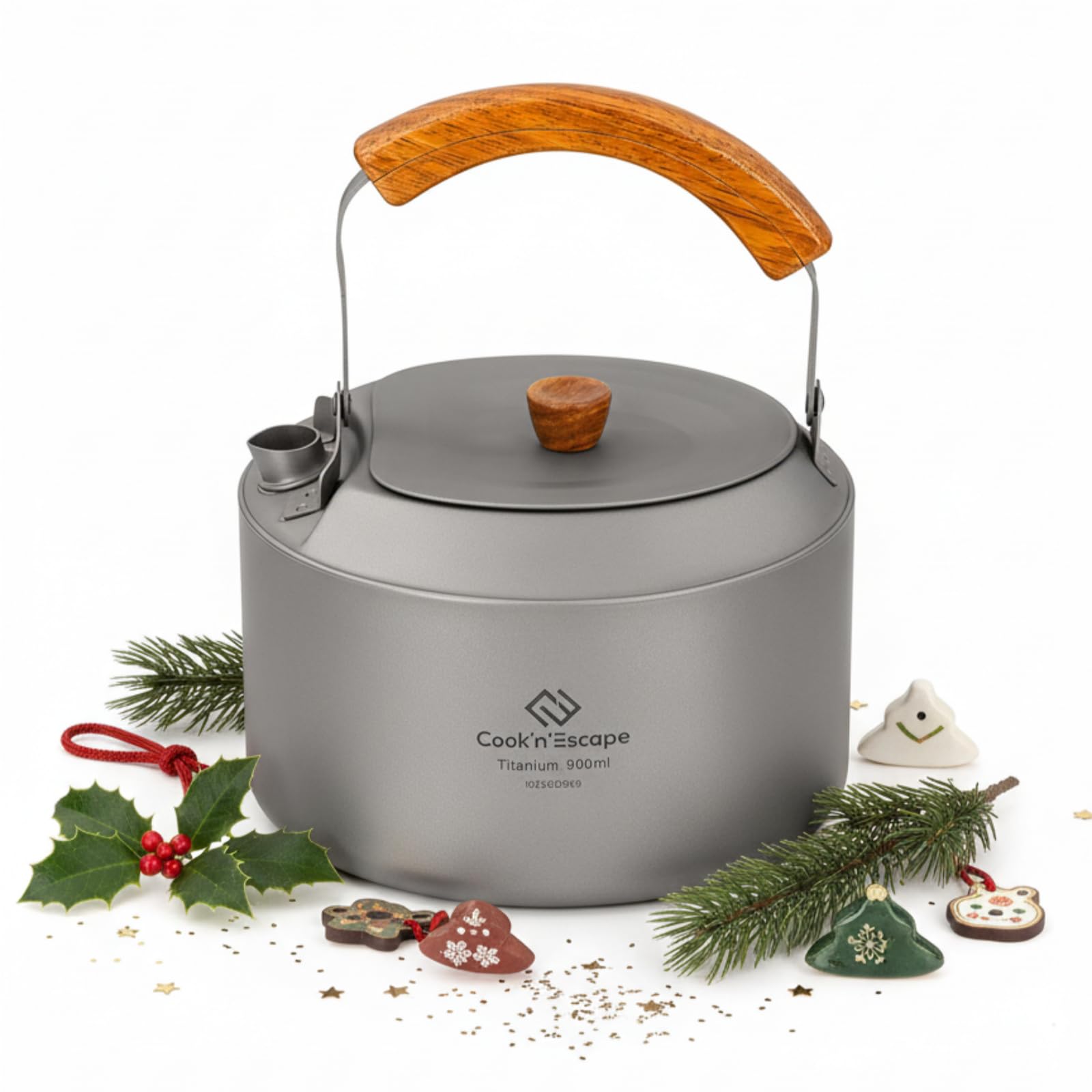 Amazon.co.jp: COOK'N'ESCAPE チタンケトル 900ml 純チタン製 直火対応