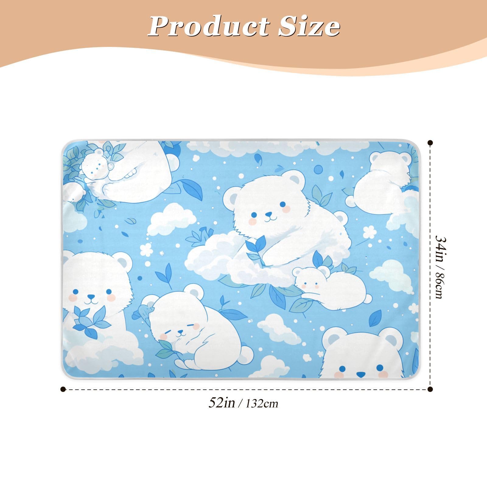 Cartoon Binturong Sky Blue Toddler Mattress Pads Soft Absorbent Mattress Pad Skin-Friendly Pad Liner for Kids Bedwetting , 52