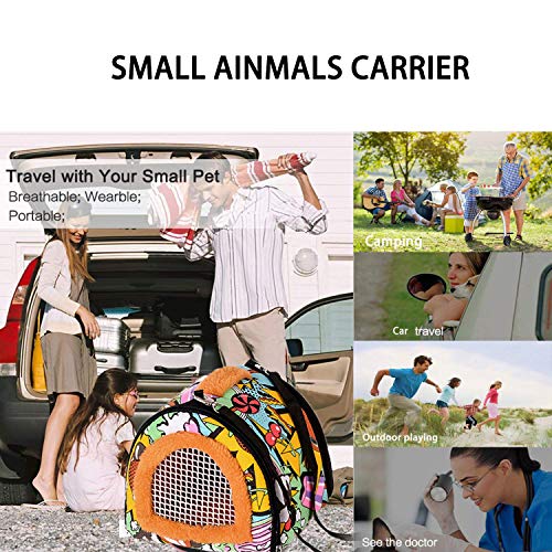 Pet Small Animals Hedgehog Rat Small Guinea Pig Carrier Bag with Detachable Strap Double Zipper Travel Guinea Pig Rat Chinchillas Hamster Hedgehog Carriers Sling Handbag for Small Animals - Image 4