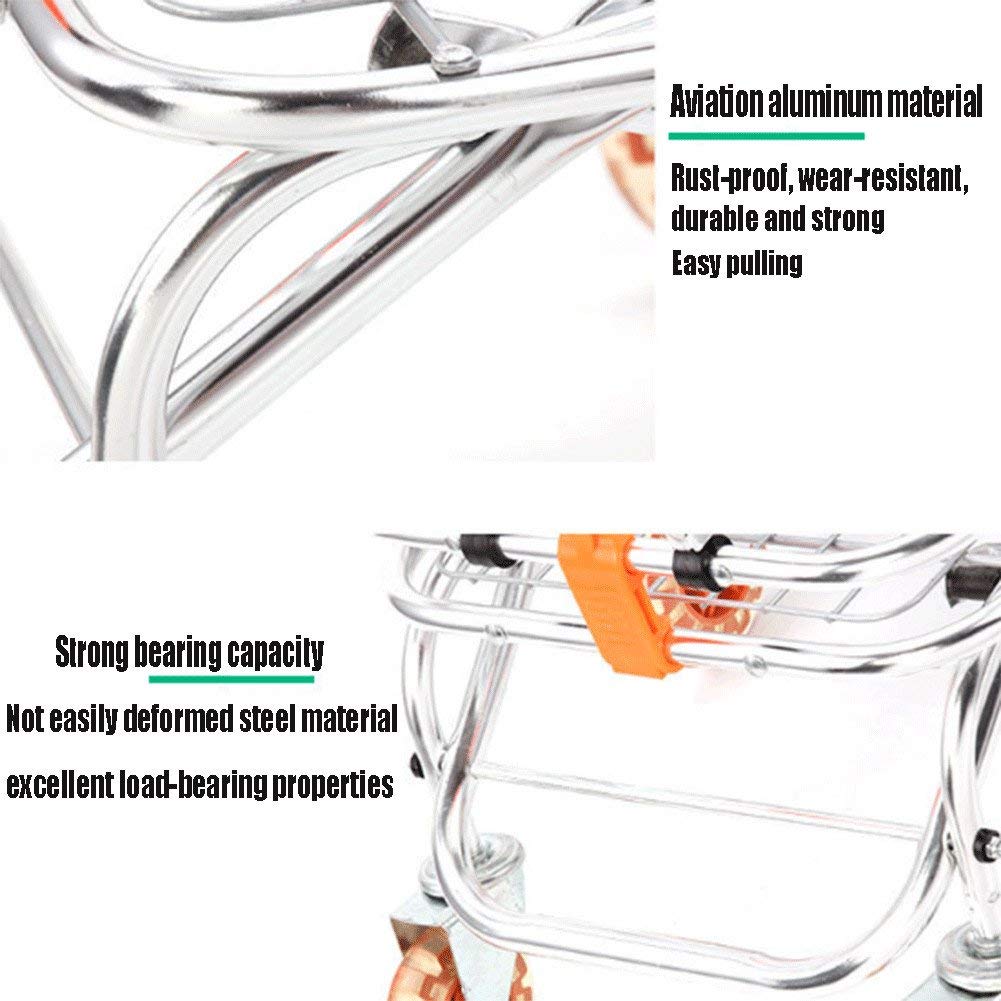 Chariot De Courses Pliable 50 L Chariot Monte Escalier Capacité 50 Kg, Trois Roues En Caoutchouc Poignée Rembourrée Monte-escalier Polyvalent Caddie Pour Voyage Bureau (Pink