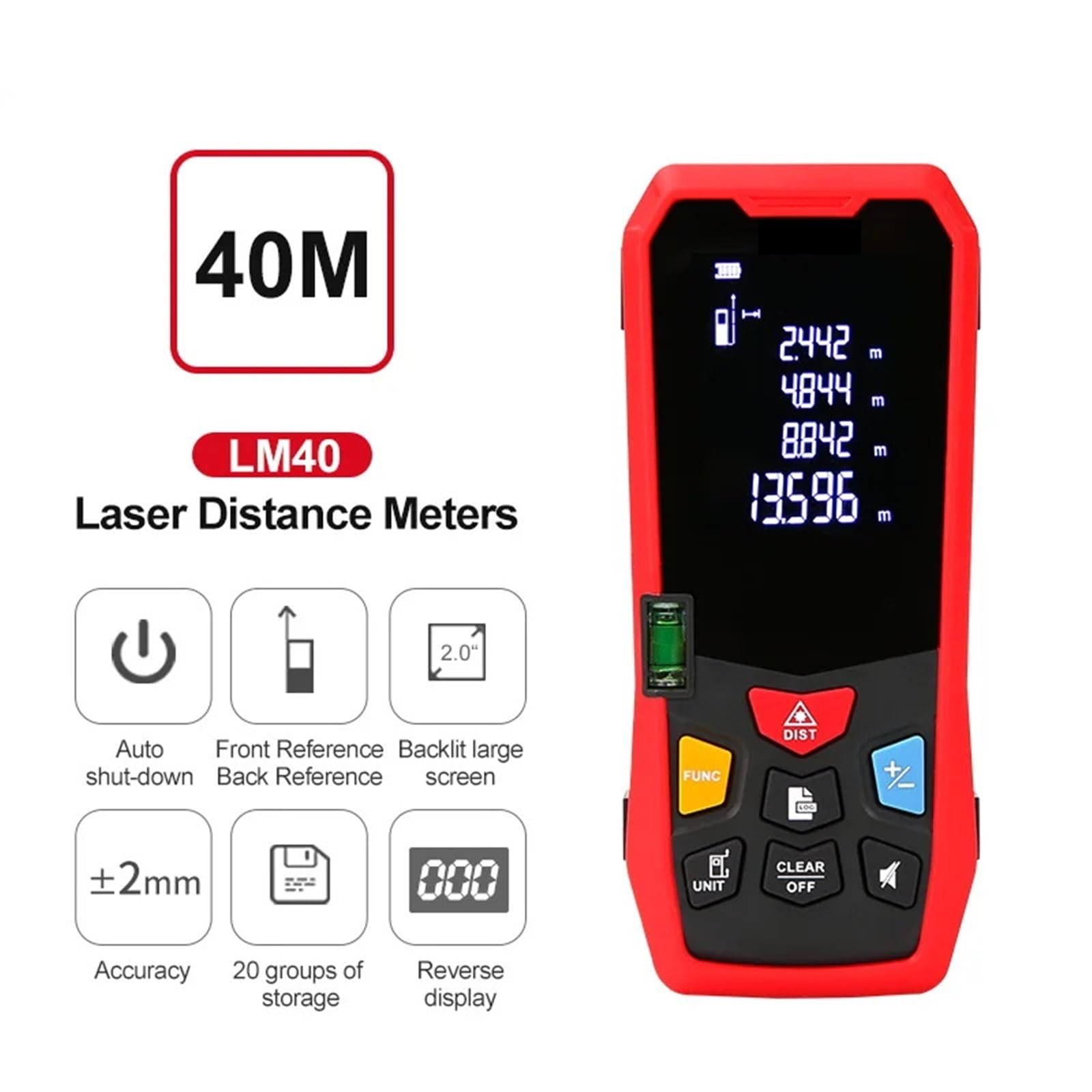 medidor de Distancia láser, Telémetro Láser De Mano Medidor Distancia 40M 60M 100M 800M Cinta Dispositivo Medida Construcción Regla Electrónica