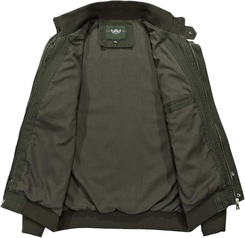 Itemnew Man's Military Stylish Metal-Zip Lightweight Cotton