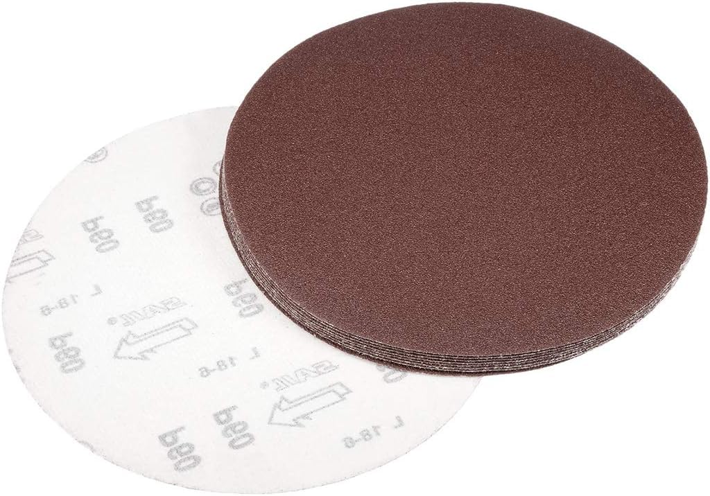 100 discos de lijado PSA de 225 mm, discos de lijado de gancho y bucle sin agujeros de 9 pulgadas, papel de lija de óxido de aluminio, discos de lijado autoadhesivos for lijar madera, pintura, plástic