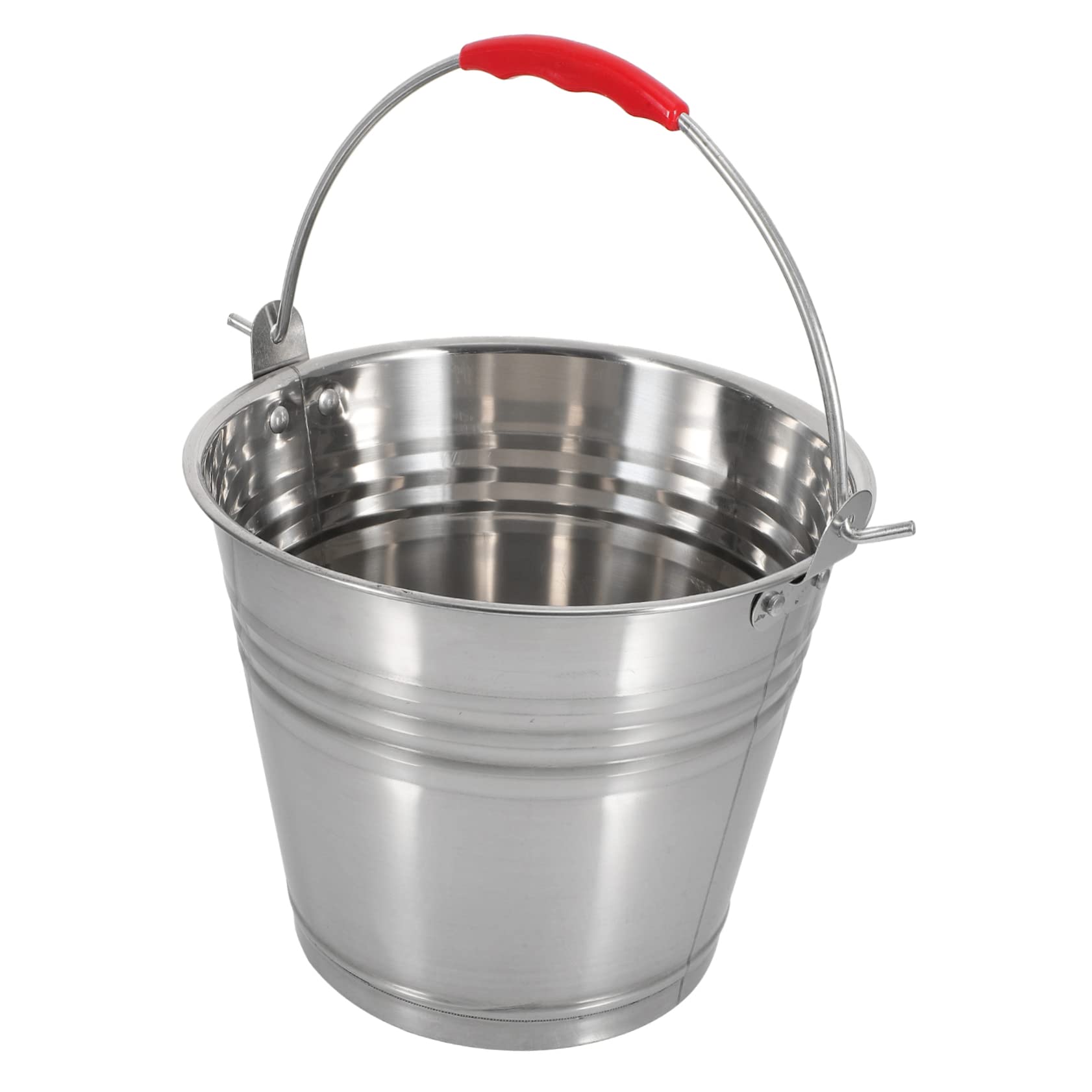 FRCOLOR Portable Stainless Steel Bucket with Handle Water Container Multifunctional Milk Barrel for Outdoor Camping and Kitchen Use Multipurpose Cleaning and Water Bucket