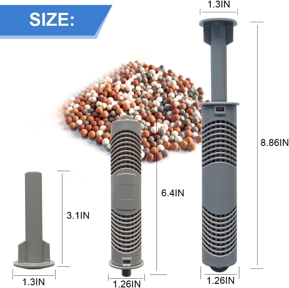 Hot Tub Silver Ion Cartridge for Hot Springs Spa- Hot Tub Silver Ion Cartridge Keeps Spa Water Crystal Clear, Spa Mineral Sticks for Hot Tub, Each Filter Last 4 Months (4-Pack, Grey)