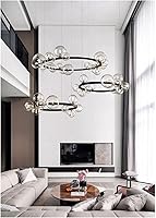 Vista 5 de Lámparas colgantes candelabros LED lámpara moderna de metal transparente con burbujas de vidrio transparente lámpara colgante G9 enchufes lámpara