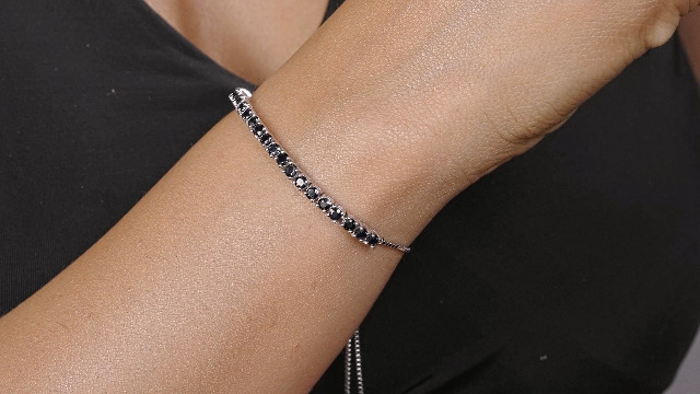 Bracelet En Argent Sterling 925 Avec Cyanite Bleuet Et Saphir - Bijou Naturel - Longueur 7,5 Pouces