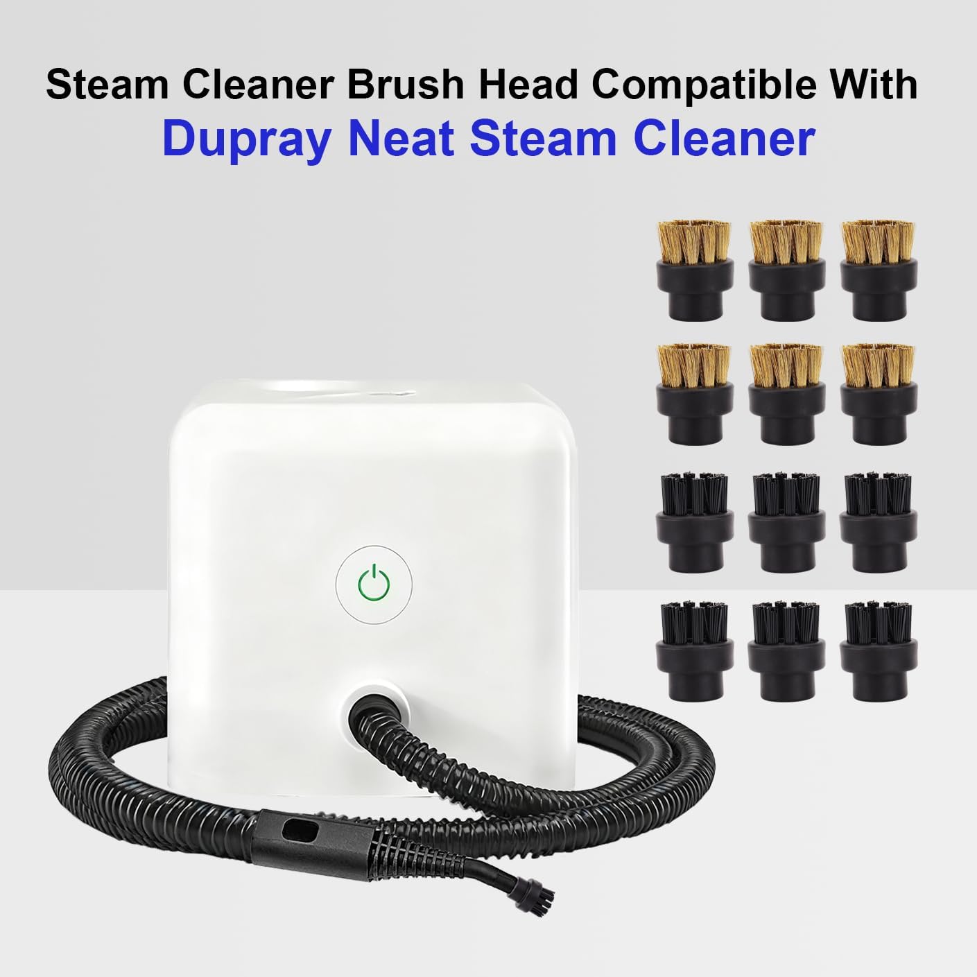 Small Brass and Nylon Brushes - Heavy Duty and Hard to Reach Places and Precision Cleaning Accessories Fit for Dupray Steam Cleaners - 12 Pack Steam Cleaner Attachments Brush Head image 2