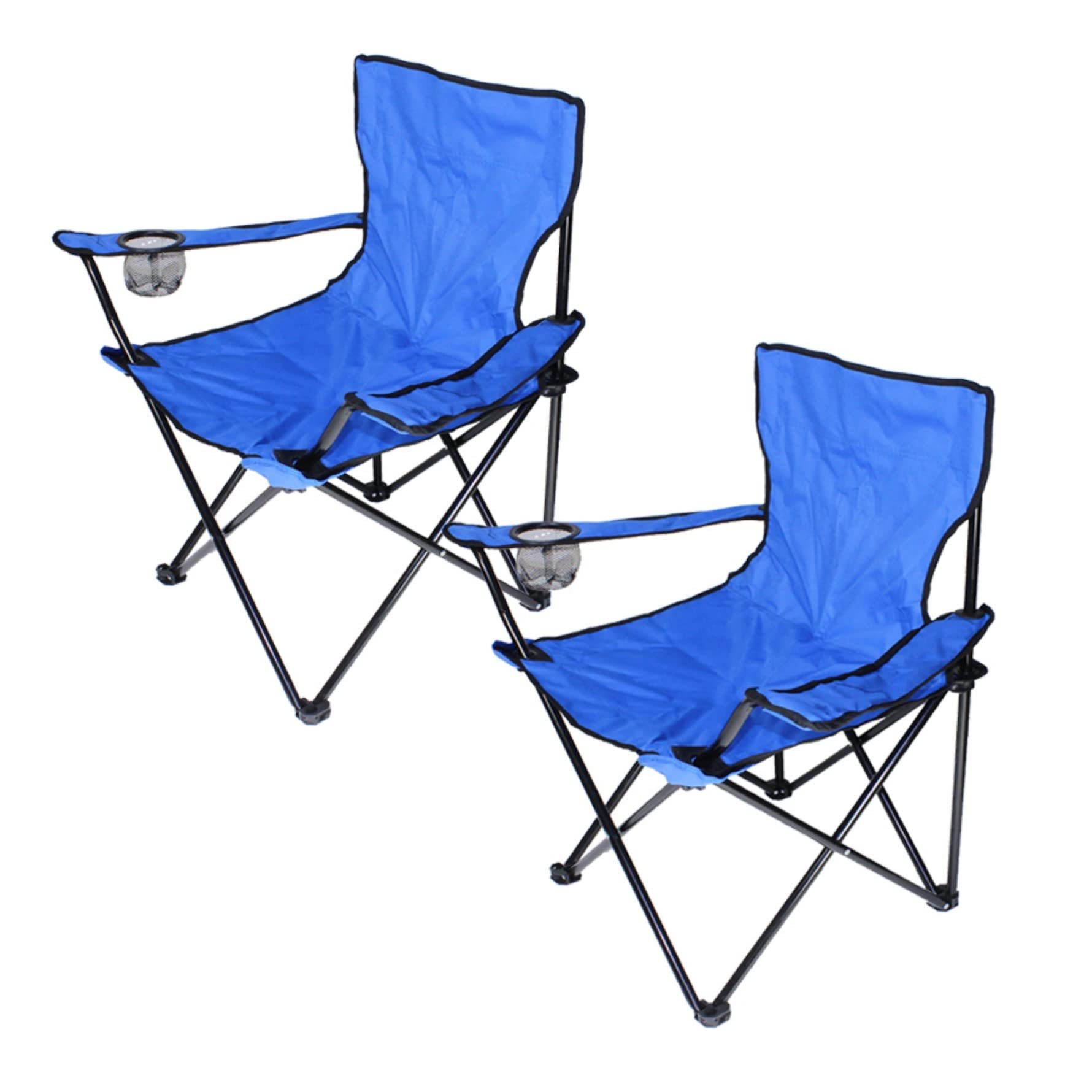 LANTUS Opvouwbare campingstoel voor buiten, draagbaar, licht, met bekerhouder voor vissen en picknick (blauw