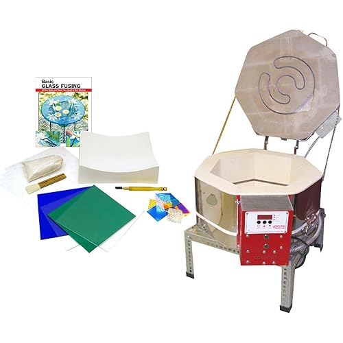Delphi Glass Studio in A Box Kit | Glass Fusing Kiln, 96 Coe Glass, Supplies