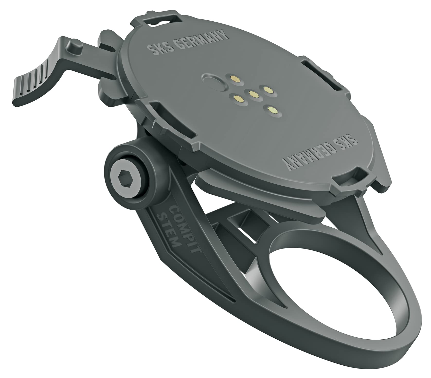SKS Germany Supporto Per Smartphone Bici COMPIT/STEM - Custodia Impermeabile COM/SMARTBAG, Regolabile In Orizzontale E Verticale, Montaggio Sotto Lo Sterzo
