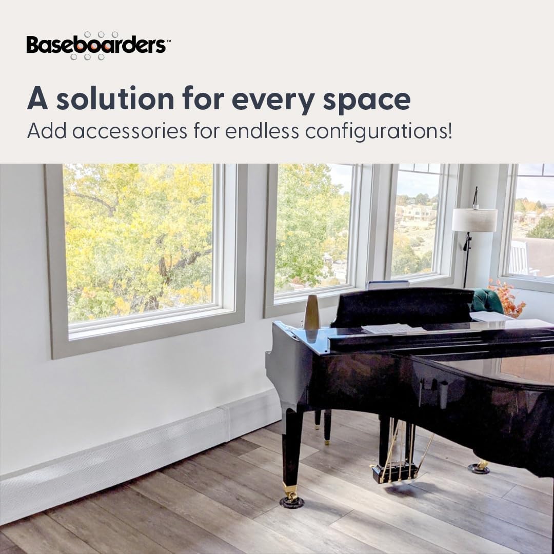 Baseboarders Premium Tall Series 5 ft (60 in) Galvanized Steel Slip-On Baseboard Heater Cover, Rust Resistant, White, for Hydronic Hot-Water Systems