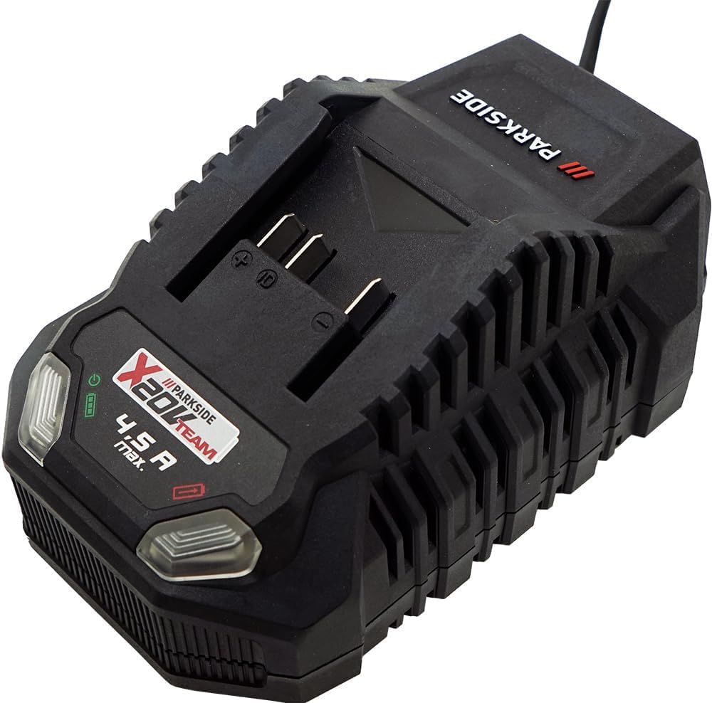 Parkside Batería Pap 204 20 V / 4 Ah + Cargador rápido PLG 20 (4,5 A) – Compatible con Parkside X 20 V Team
