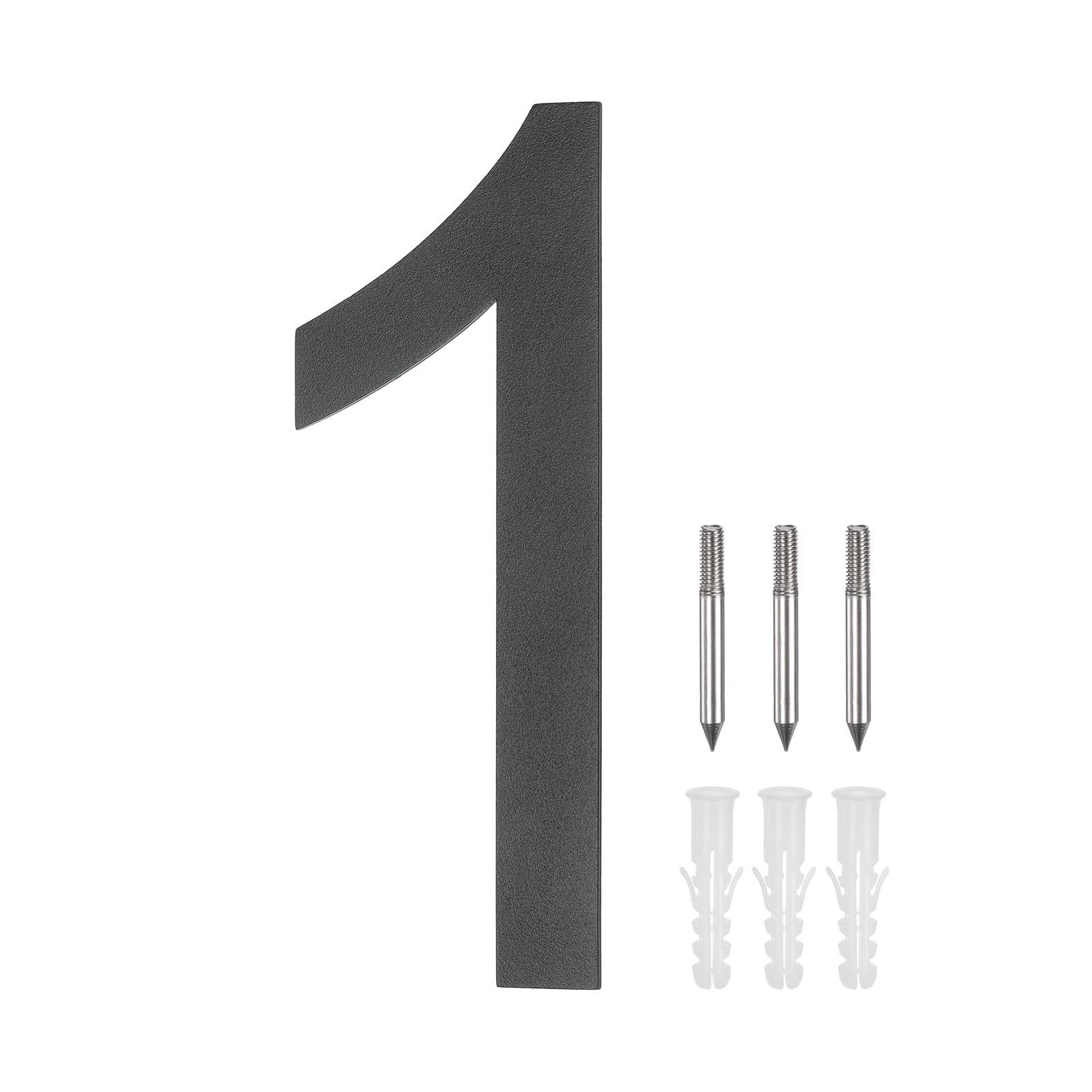 M METERXITY 8 Inch 304 Stainless Steel Floating House Numbers, Modern House Number 1 with Nail Kit and Instructions