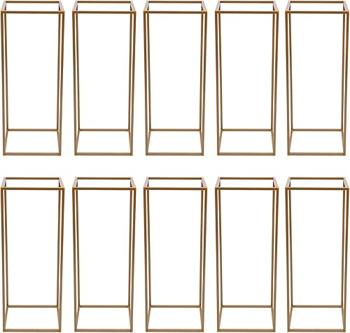 10 soportes de metal para flores, jarrón alto para centros de mesa de boda, florero de suelo, columna de soporte geométrico para centros de mesa de