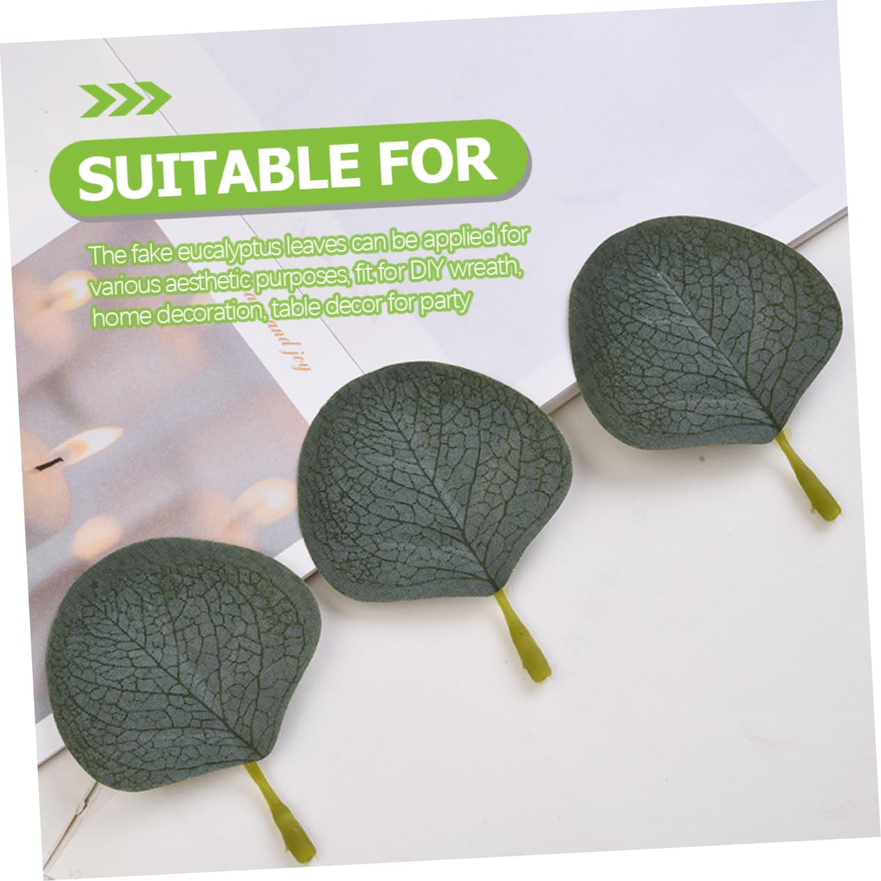 Alipis 600 Pièces Feuilles simulées Eucalyptus Guirlande sèche décor Verdure pour centres de Table Feuilles Vertes Mariage Fausse Feuille pétale la mariée