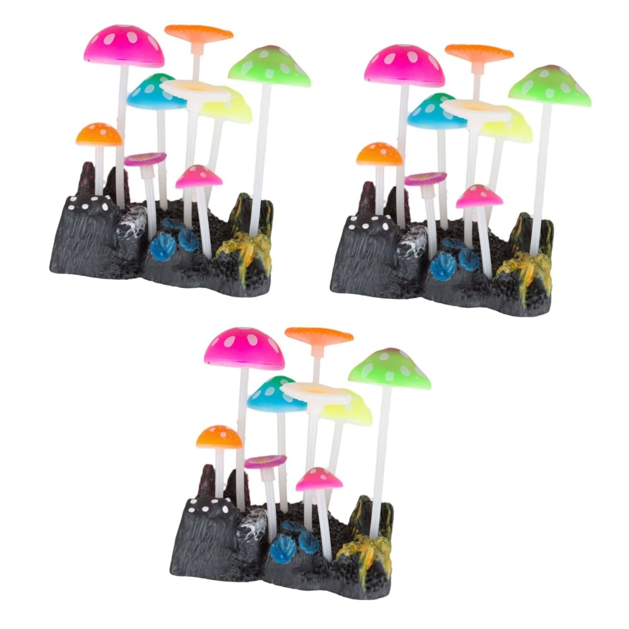 FRCOLOR 3 plantas artificiales decoraciones para acuarios, setas de acuario, plantas decorativas para acuarios, plantas de acuario, plantas artificiales