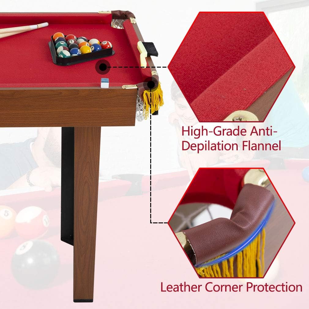 48-inch Pool Table Indoor Billiard Table with 16 Balls 2 Sticks 2 Chalk, Brush and Triangle Pool Game Table Gift Mini Pool Table for Boys and Girls : Sports & Outdoors
