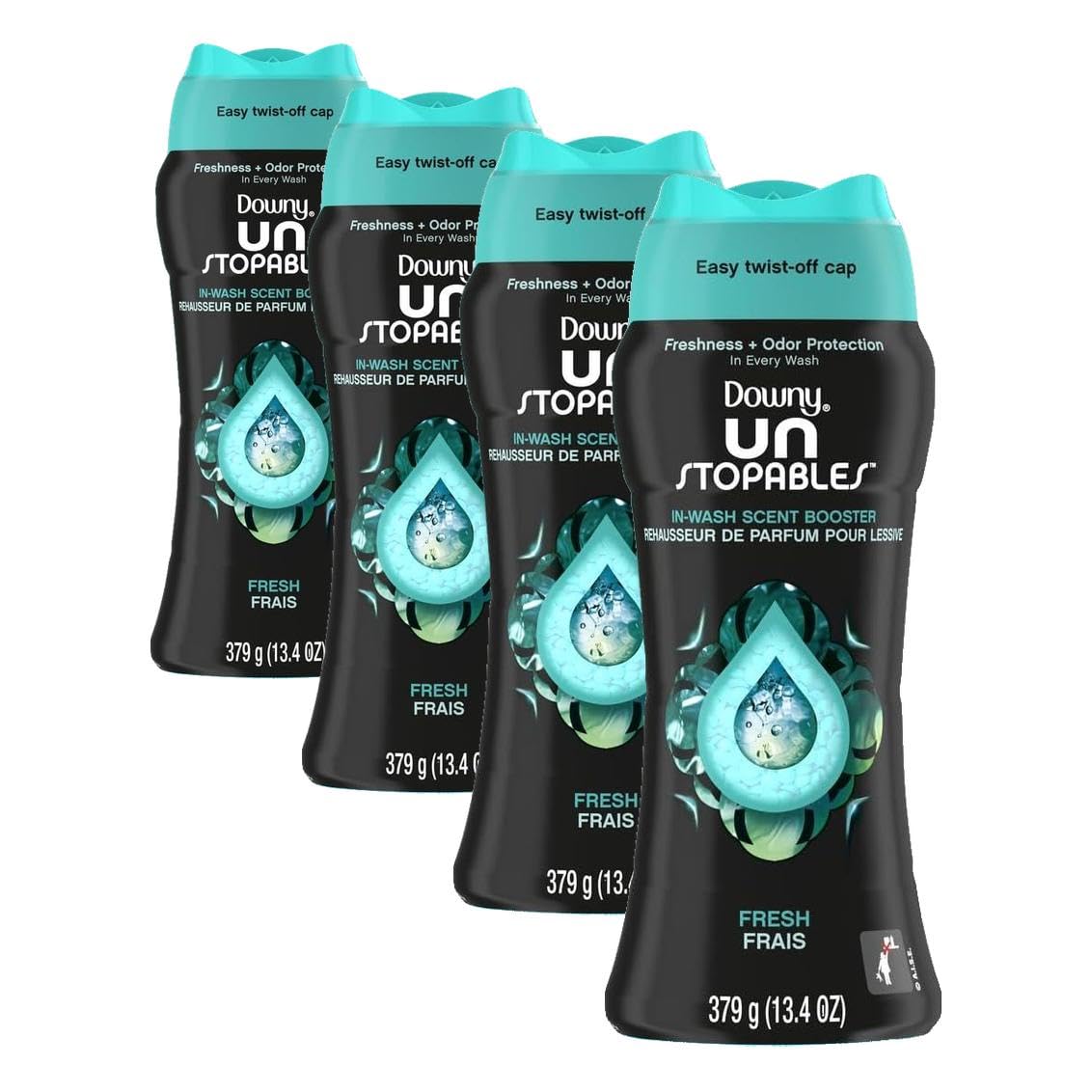 Downy Unstopables Fresh Scent Booster Beads | In-Wash | 13.4 oz, Pack of 4